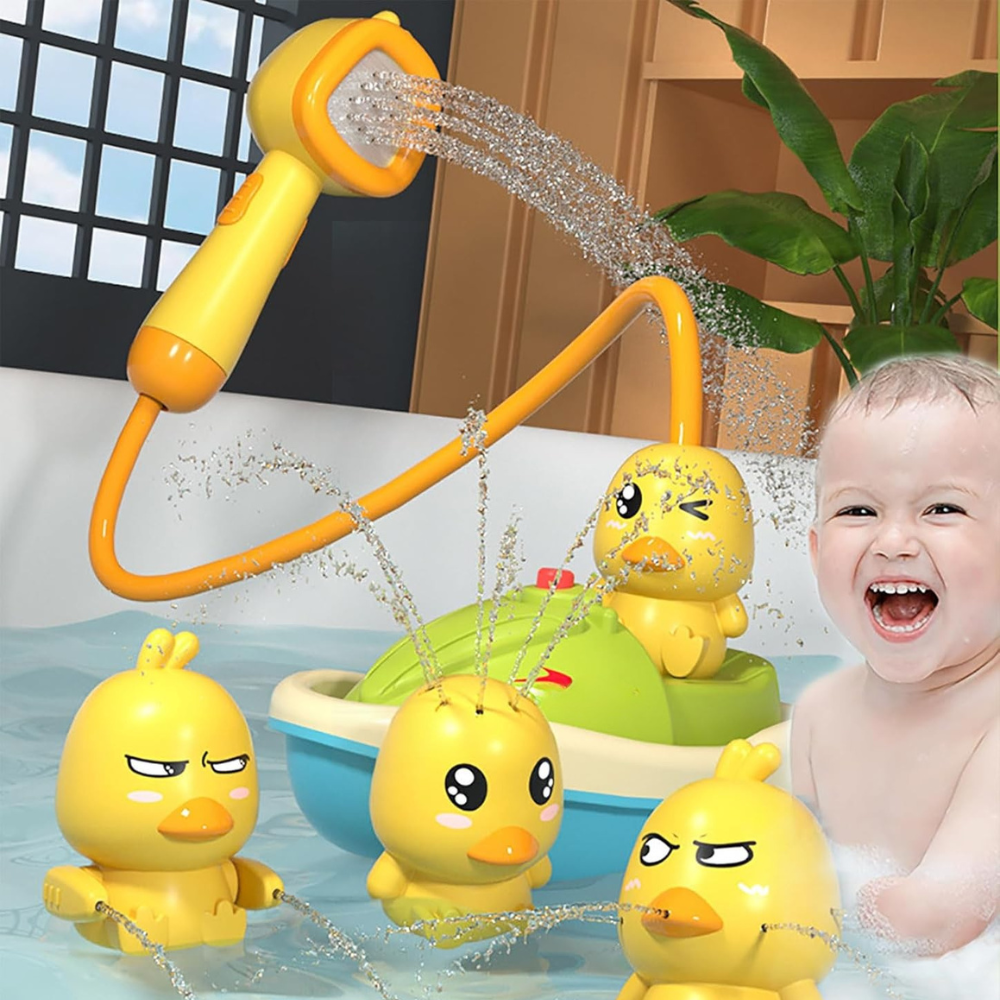 Floating Duckies Bath Play Set with Shower Sprayer