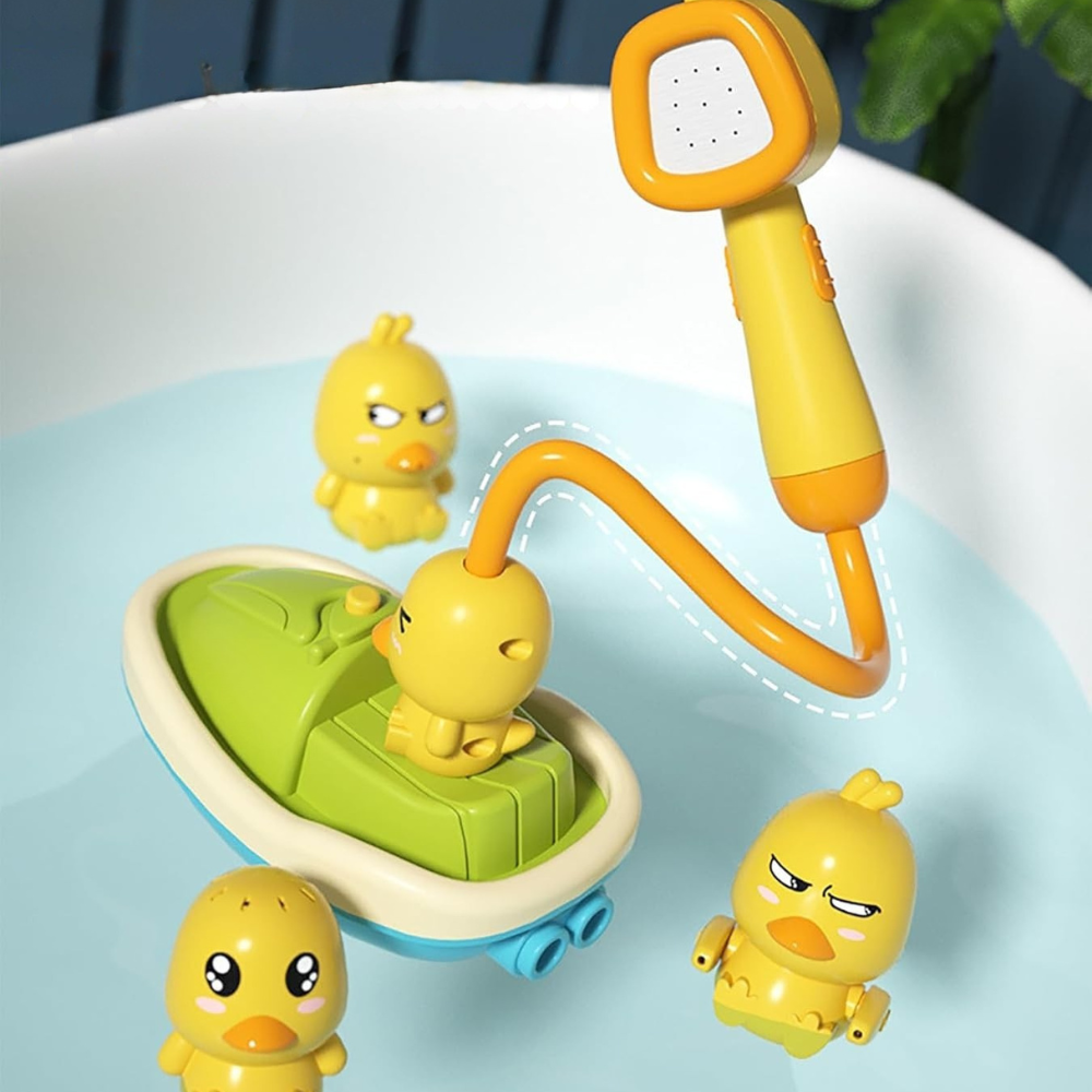 Floating Duckies Bath Play Set with Shower Sprayer
