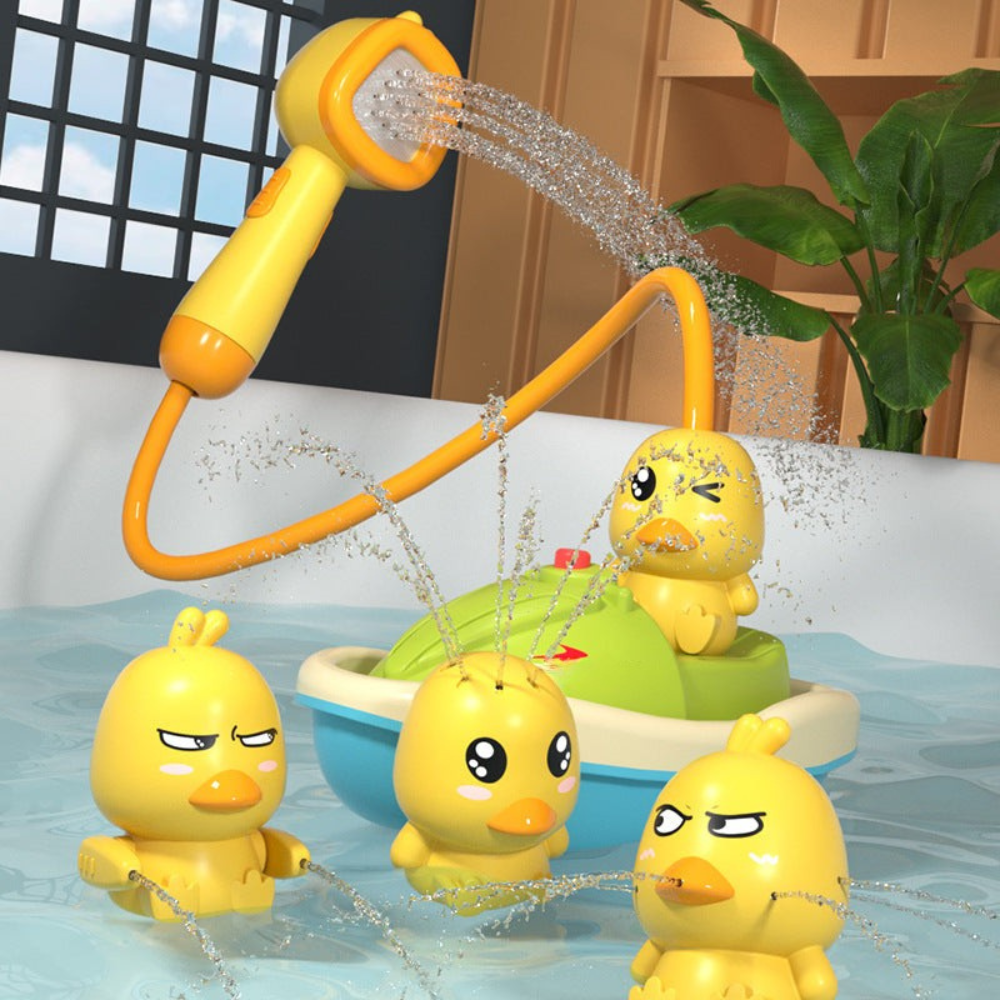 Floating Duckies Bath Play Set with Shower Sprayer