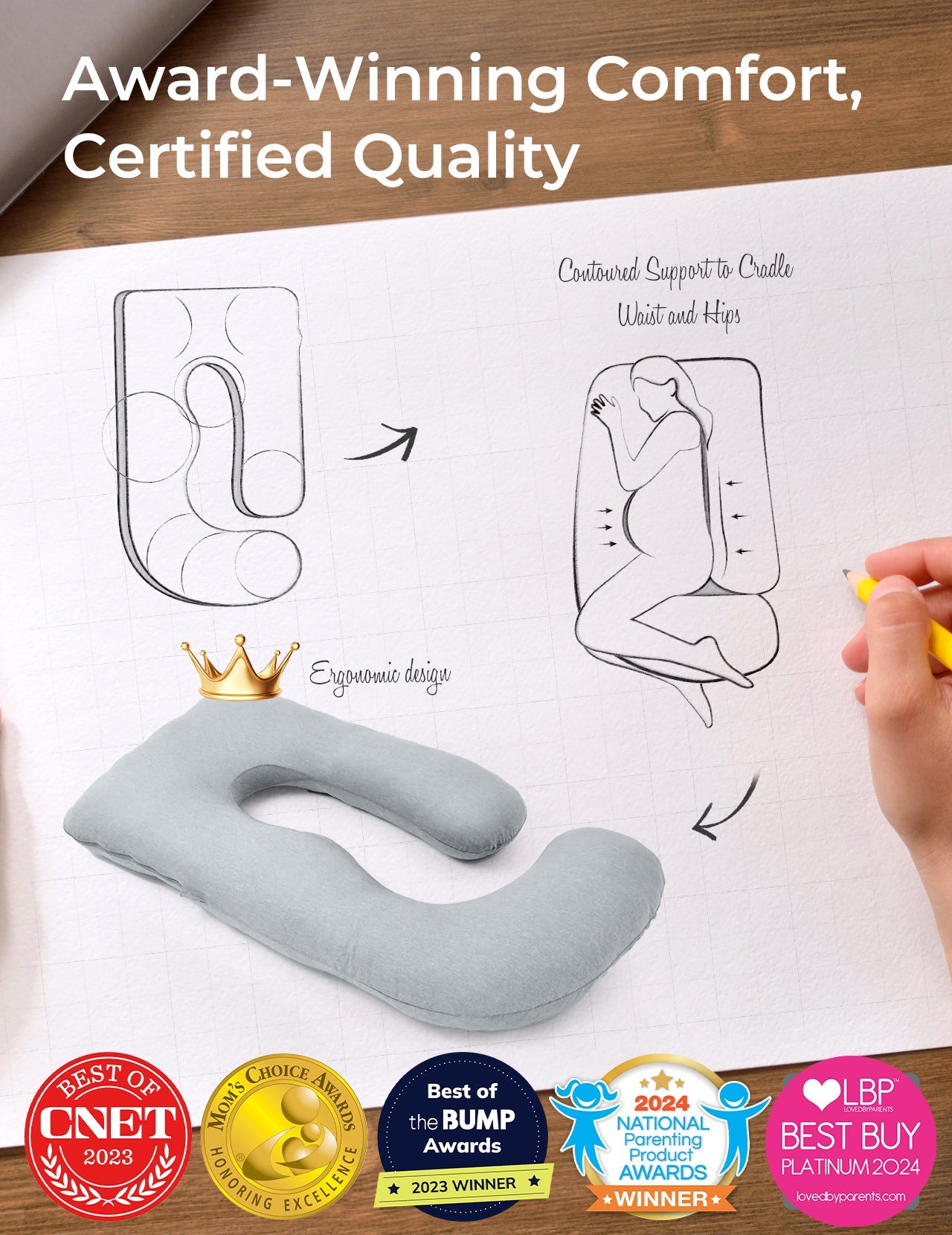 Huggable - U Shaped Maternity Body Pillow