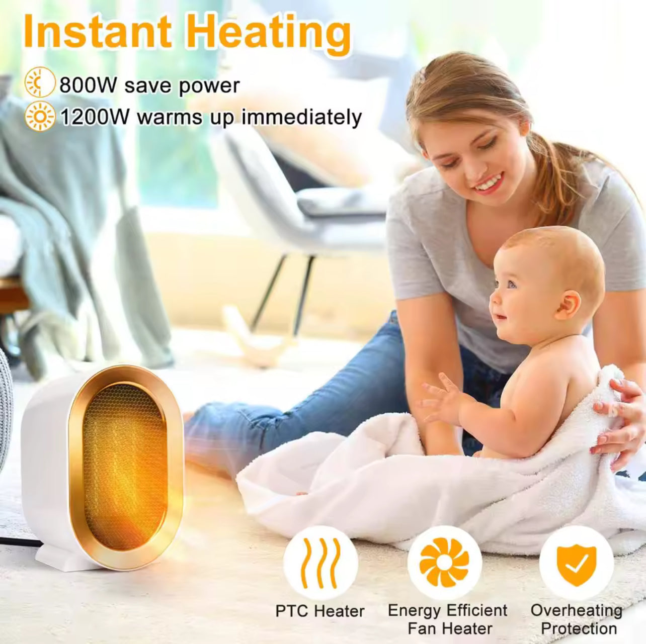 Electric Heater Portable Energy Efficient Warmer