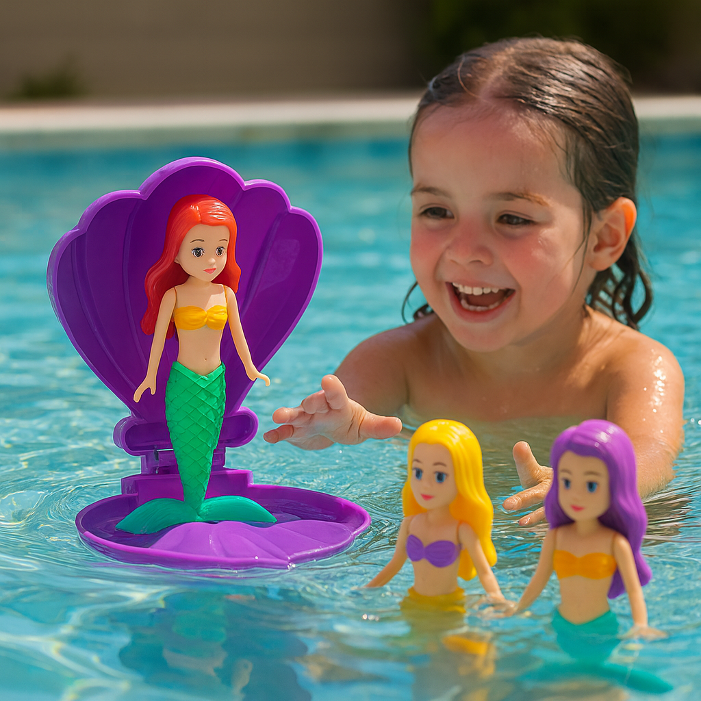 Mermaid Bath & Pool Toy – Floating Doll with Shell
