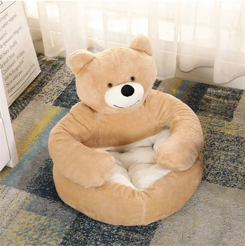 Winter Plush Bear Dog Bed