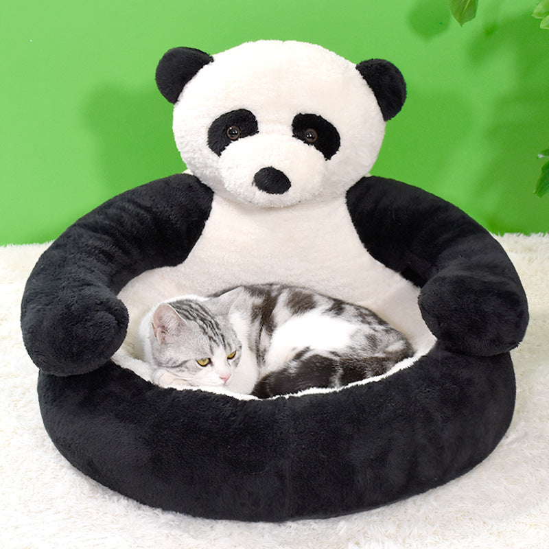 Winter Plush Bear Dog Bed
