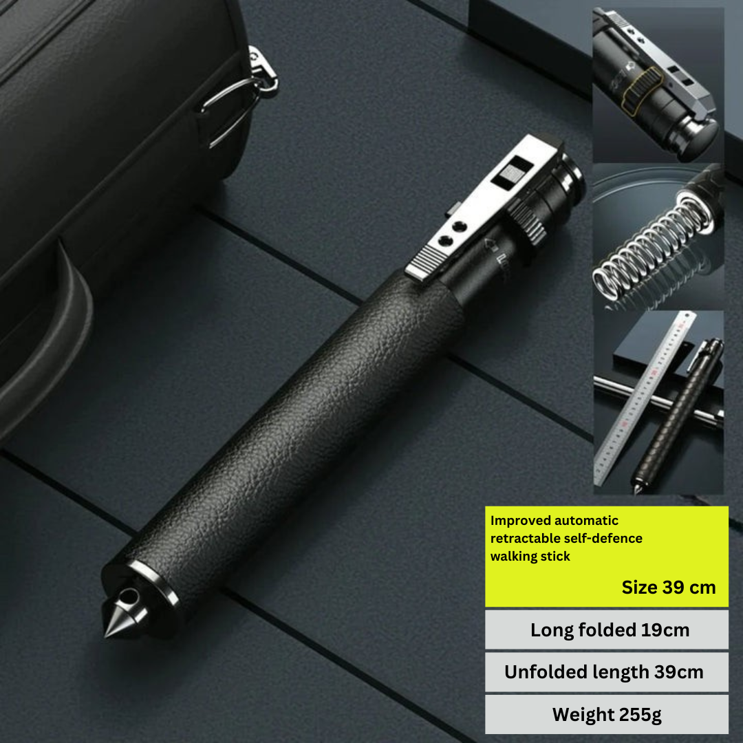 Automatic Hiking Walking Stick Safety Trekking Pole with LED Light