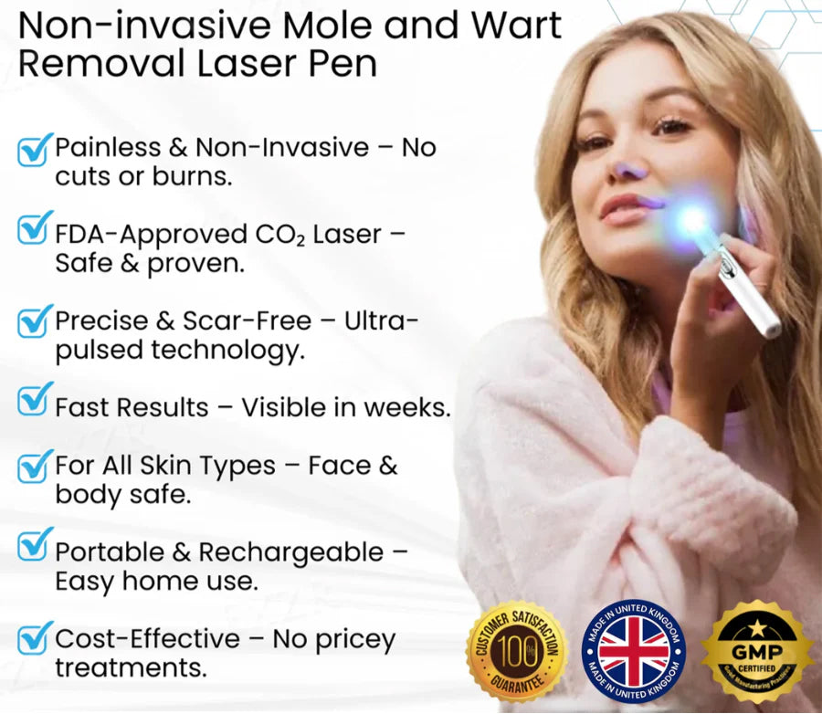 Buying Bazaar™ Non-Invasive Mole & Wart Removal Laser Pen – Safe, Painless, Portable
