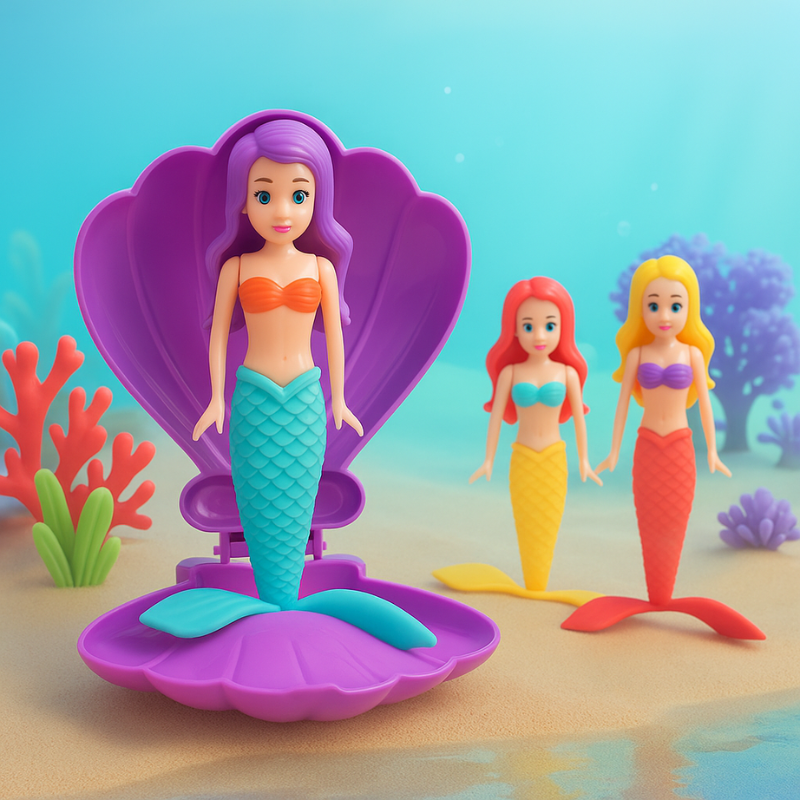 Mermaid Bath & Pool Toy – Floating Doll with Shell