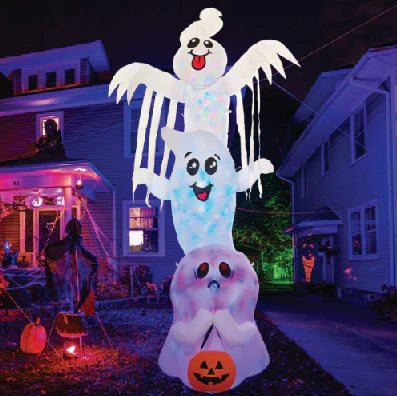 12ft Halloween Inflatable Light Up Ghost Trio