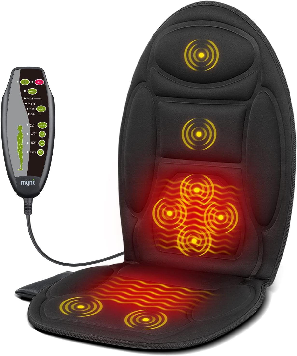 Chair & Car Seat Massage Cushion with Soothing Heat