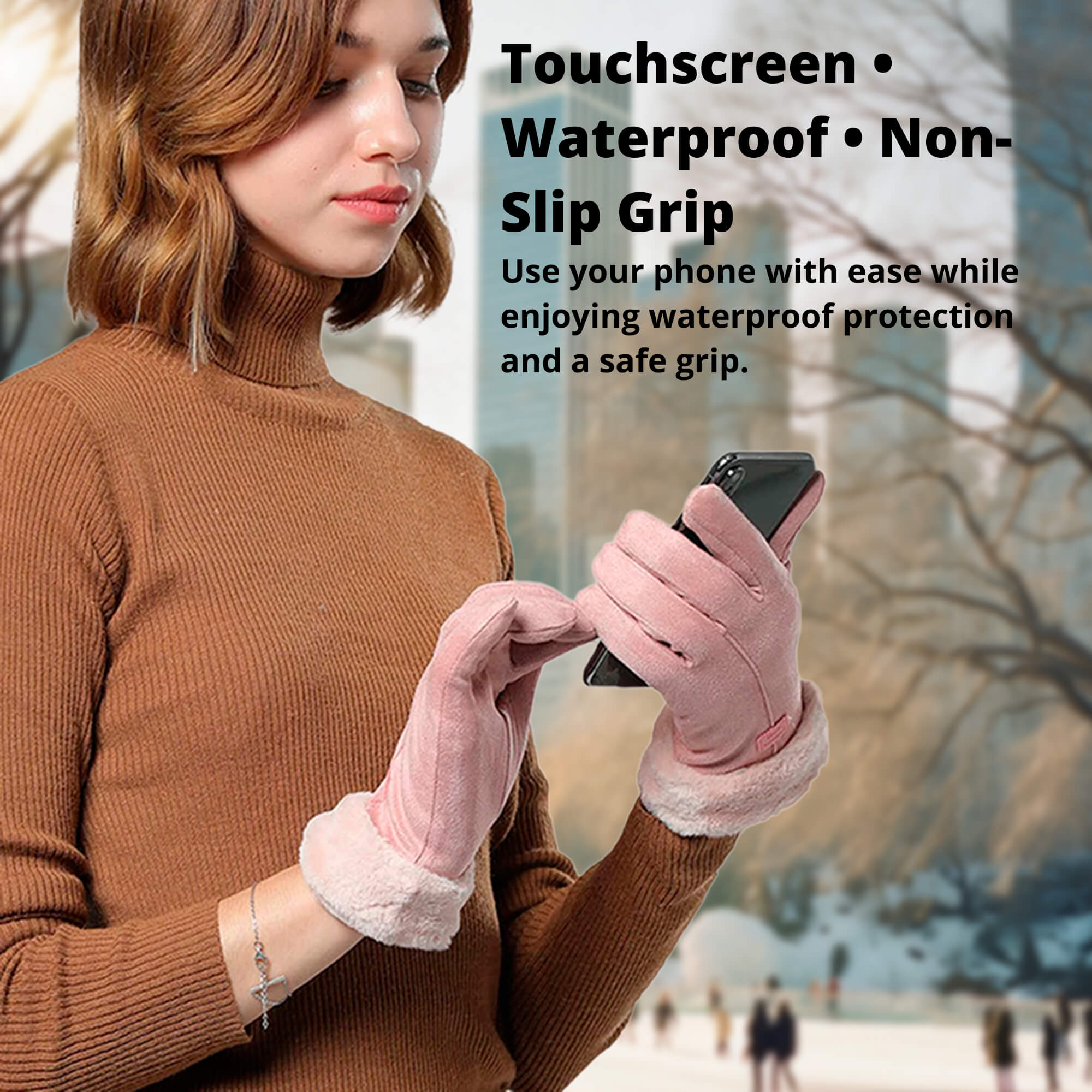 Heated Gloves for Women UK – Ladies Thermal Waterproof Winter Gloves with Touch Screen & USB Rechargeable Warm Design
