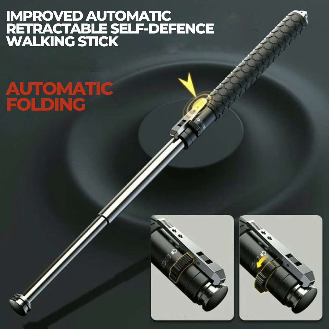 Automatic Hiking Walking Stick Safety Trekking Pole with LED Light