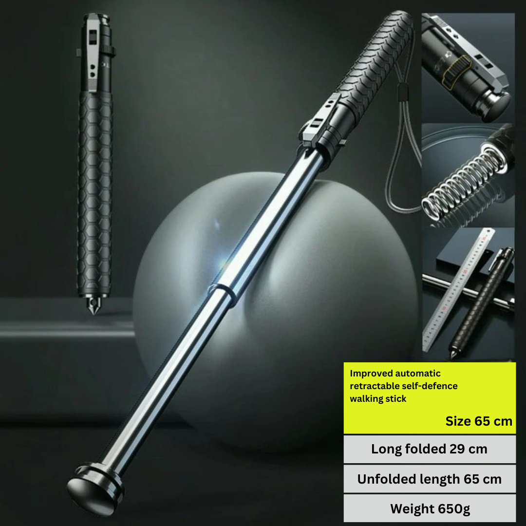 Automatic Hiking Walking Stick Safety Trekking Pole with LED Light