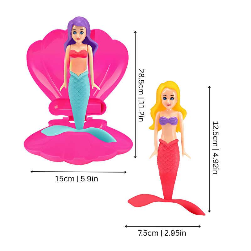 Mermaid Bath & Pool Toy – Floating Doll with Shell