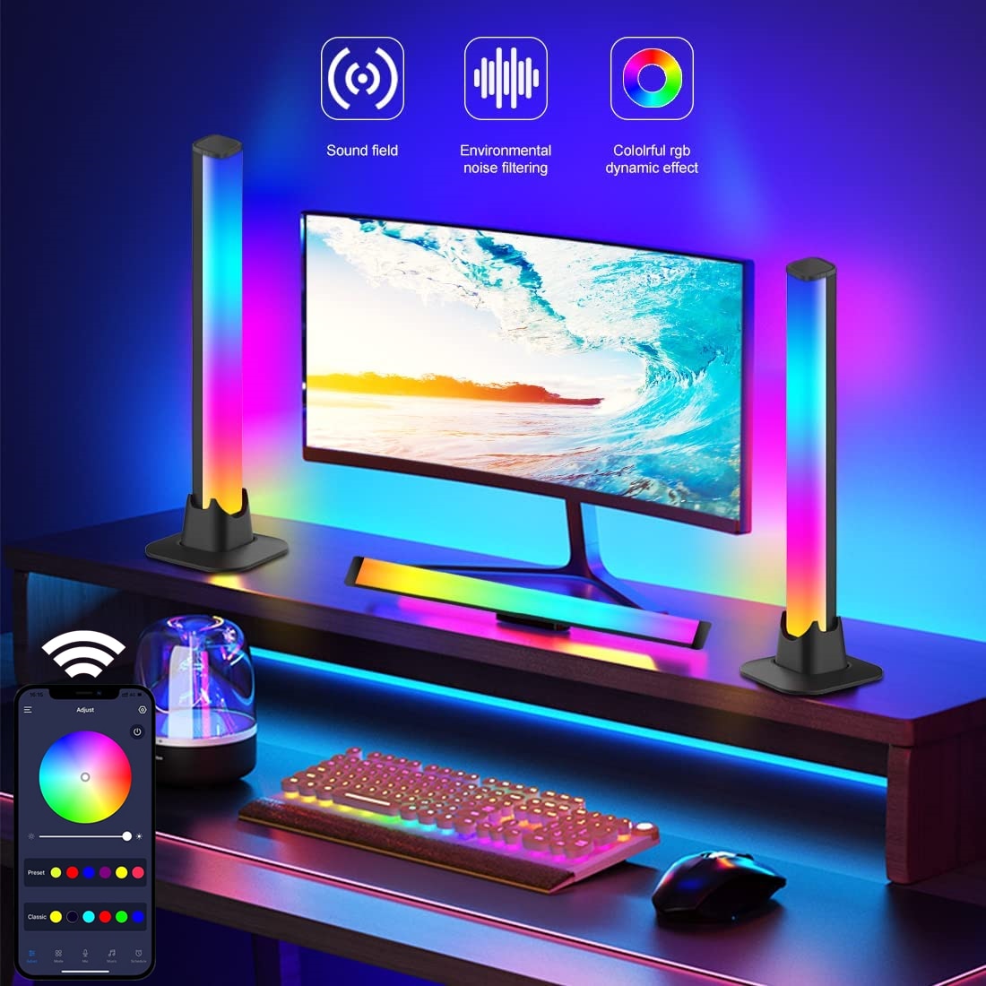 LED Light Bars with Music Sync Control