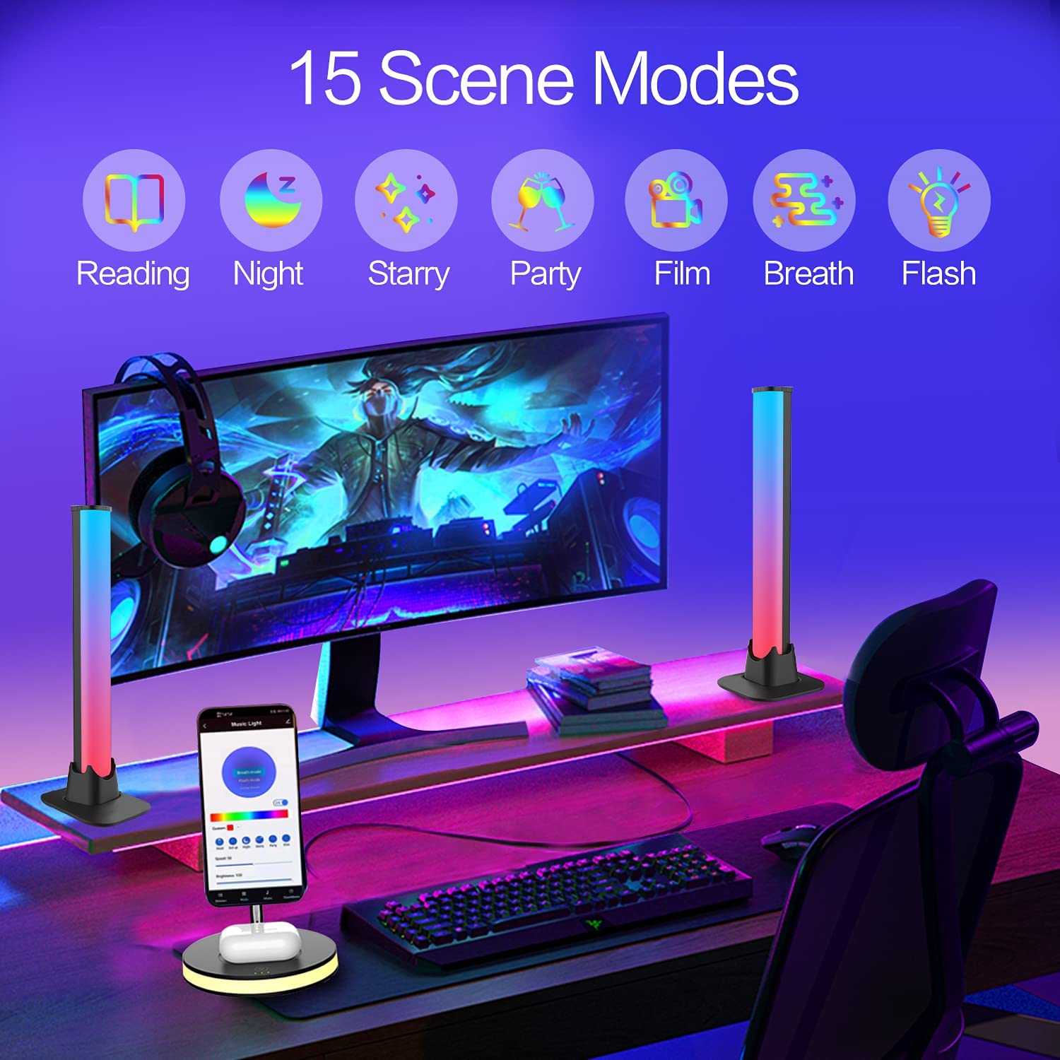LED Light Bars with Music Sync Control